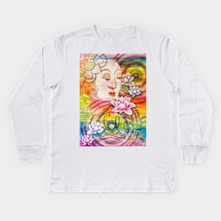 Rainbow Lotus Kids Long Sleeve T-Shirt